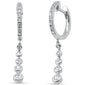<span style="color:purple">SPECIAL!</span> .32ct G SI 14K White Gold Diamond Dangling Hoop Earrings