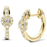  .19ct G SI 14K Yellow Gold Diamond Petite Hoop Earrings