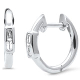 <span style="color:purple">SPECIAL!</span> .11ct G SI 14K White Gold Diamond Petite Hoop Earrings