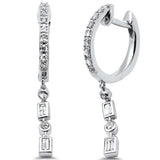 .27ct G SI 14K White Gold Diamond Dangling Hoop Earrings