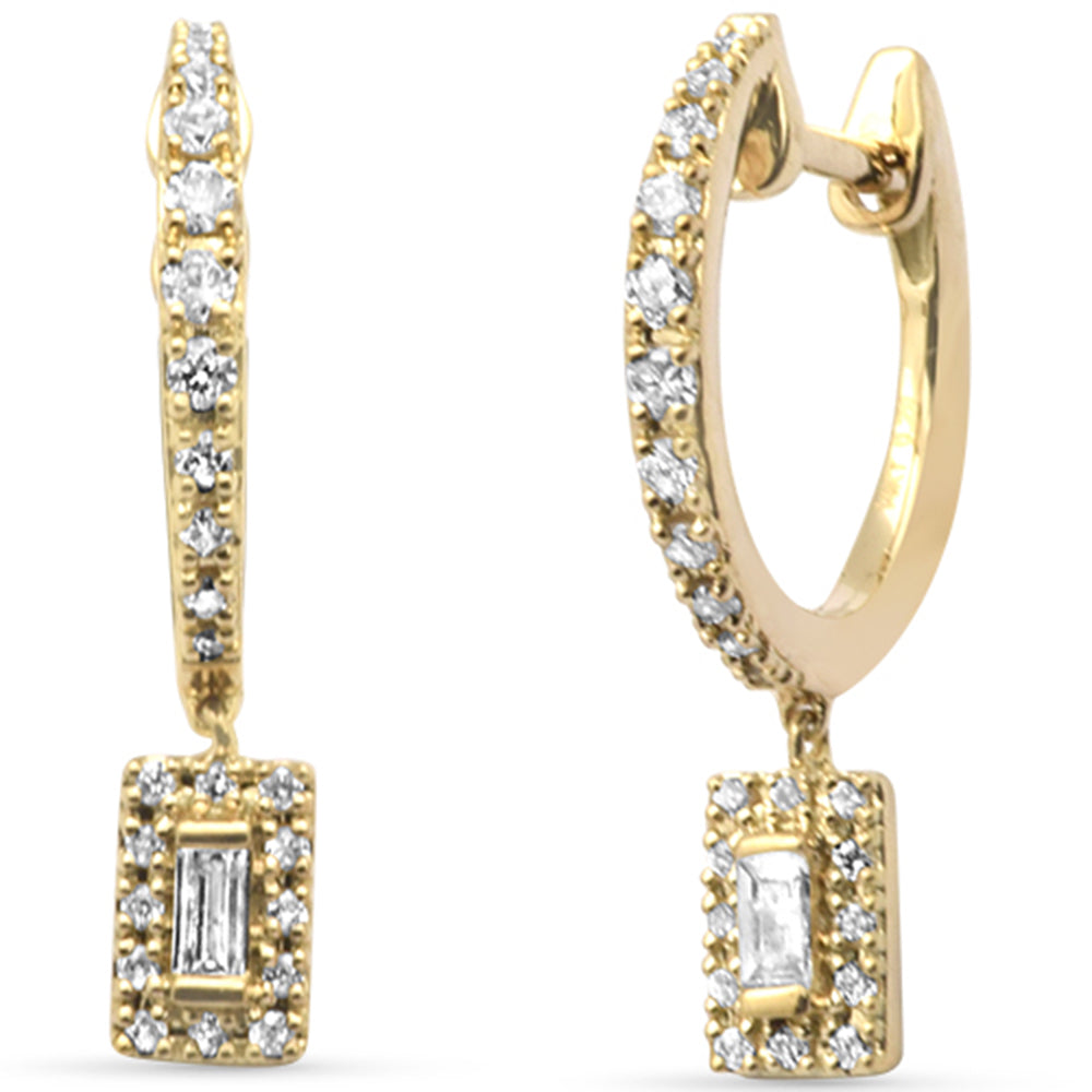 .29ct G SI 14K Yellow Gold Diamond Dangling Earrings