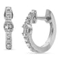 .18ct G SI 14K White Gold Diamond Petite Hoop Earrings