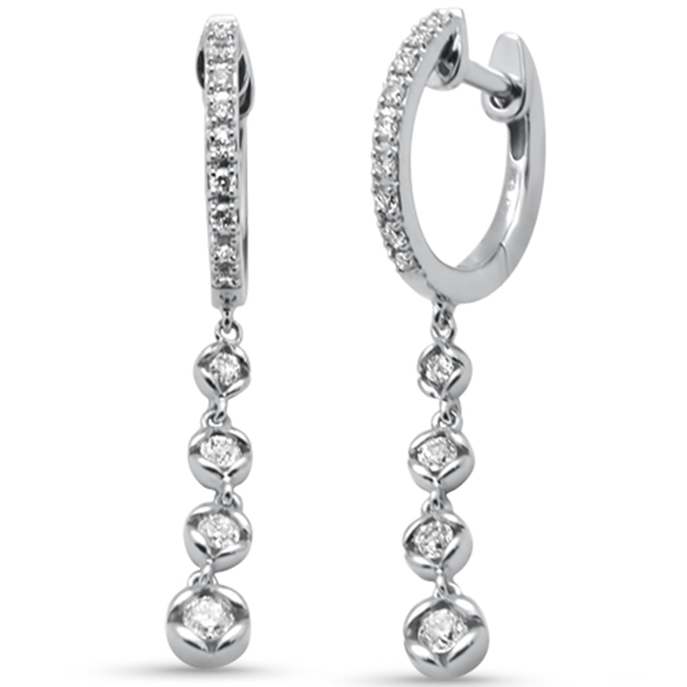 <span style="color:purple">¡ESPECIAL!</span>.36ct G SI Pendientes Colgantes de Diamantes en Oro Blanco de 14K
