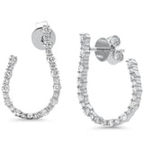 <span style="color:purple">SPECIAL!</span>.78ct G SI 14K White Gold Diamond J Style Earrings