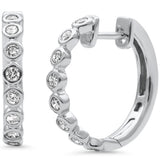 <span style="color:purple">¡ESPECIAL!</span> Aretes de aro de oro blanco de 14K con diamantes de 0,47 ct G SI