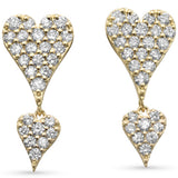 <span style="color:purple">¡ESPECIAL!</span>.41ct G SI Pendientes de oro amarillo de 14K con forma de corazón de diamante