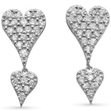 <span style="color:purple">SPECIAL!</span>.38ct G SI 14K White Gold Diamond Heart Shape Earrings