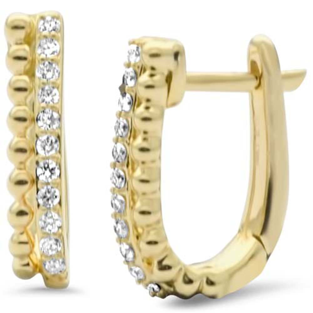 <span style="color:purple">SPECIAL!</span> .17ct G SI 14K Yellow Gold Diamond Beaded Hoop Earrings