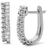 .17ct G SI 14K White Gold Diamond Beaded Hoop Earrings