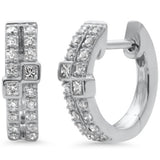 <span style="color:purple">¡ESPECIAL!</span> Aretes pequeños de aro de oro blanco de 14 quilates con diamantes de 0,26 ct G SI