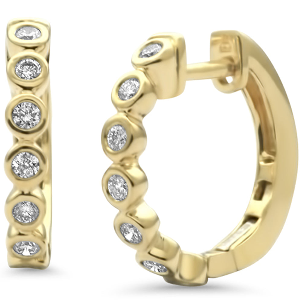 <span style="color:purple">SPECIAL!</span>.26ct G SI 14K Yellow Gold Diamond Petite Hoop Earrings