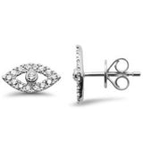 .29ct G SI 14K White Gold Diamond Evil Eye Earrings
