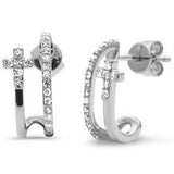 .25ct G SI 14K White Gold Diamond Double Shank J Hoop Earrings