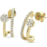<span style="color:purple">SPECIAL!</span> .34ct G SI 14K Yellow Gold Diamond Double Shank J Hoop Earrings
