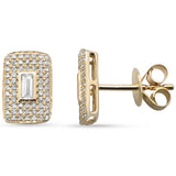 <span style="color:purple">¡ESPECIAL!</span> Pendientes de oro amarillo de 14 quilates con diamantes redondos y de talla baguette de .38 ct G SI