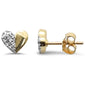 .08ct G SI 14K Yellow Gold Diamond Heart Shape Earrings