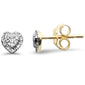 .06ct G SI 14K Yellow Gold Diamond Heart Shape Petite Earrings