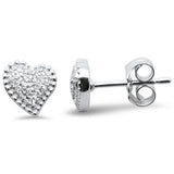 .08ct G SI 14K White Gold Diamond Heart Shape Earrings