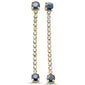 <span style="color:purple">SPECIAL!</span> 1.09ct G SI 14K Yellow Gold Diamond & Blue Sapphire Gemstones Drop Earrings