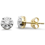<span style="color:purple">¡ESPECIAL!</span> Aretes de aro de oro amarillo de 14K con halo de diamantes, .33 ct G SI