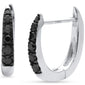 .26ct G SI 14K White Gold Black Diamond Hoop Earrings