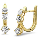 <span style="color:purple">¡ESPECIAL!</span> Aretes de oro amarillo de 14 quilates con diamantes de 1,00 quilates G SI con cierre de palanca y respaldos de palanca