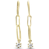 <span style="color:purple">SPECIAL!</span> .20ct G SI 14K Yellow Gold Diamond Paperclip Dangling Earrings