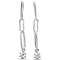 .20ct G SI 14K White Gold Diamond Paperclip Dangling Earrings