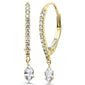 <span style="color:purple">SPECIAL!</span> .38ct G SI 14K Yellow Gold Diamond Hoop Dangling Earrings