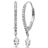 .38ct G SI 14K White Gold Diamond Hoop Dangling Earrings