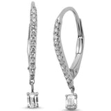 .38ct G SI 14K White Gold Diamond Hoop Dangling Earrings