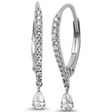 .39ct G SI 14K White Gold Diamond Hoop Dangling Earrings