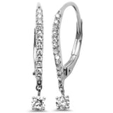 .38ct G SI 14K White Gold Diamond Hoop Dangling Earrings