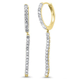 <span style="color:purple">¡ESPECIAL!</span> Aretes colgantes de aro de oro amarillo de 14K con diamantes, 0,75 ct G SI