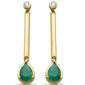 <span style="color:purple">SPECIAL!</span> 1.47ct G SI 14K Yellow Gold Diamond & Emerald Gemstones Drop Earrings