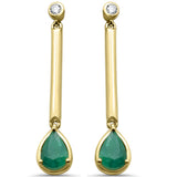 <span style="color:purple">¡ESPECIAL!</span> Pendientes colgantes de oro amarillo de 14 quilates con diamantes y esmeraldas de 1,47 ct G SI