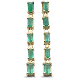 <span style="color:purple">¡ESPECIAL!</span> Pendientes colgantes de oro amarillo de 14K con esmeraldas de 1,35 ct G SI