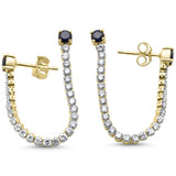 <span style="color:purple">¡ESPECIAL!</span> Pendientes colgantes de oro amarillo de 14K con diamantes y zafiros azules de 2.28ct G SI