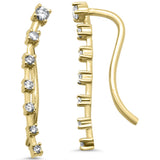 .33ct G SI 14K Yellow Gold Diamond Fish Hook Drop Earrings