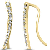 .40ct G SI 14K Yellow Gold Diamond Fish Hook Drop Earrings