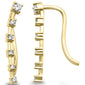 .28ct G SI 14K Yellow Gold Diamond Fish Hook Drop Earrings