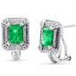 <span style="color:purple">SPECIAL!</span>2.01ct G SI 14K White Gold Diamond & Natural Emerald Gemstone Earrings