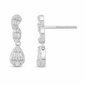 <span style="color:purple">SPECIAL!</span> .38ct G SI 14K White Gold Round & Baguette Diamond Dangle Earrings