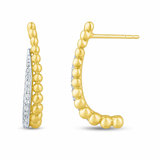 .13ct G SI 14K Yellow Gold Diamond Beaded Earrings