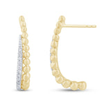 .13ct G SI 14K Yellow Gold Diamond Beaded Earrings