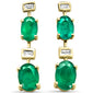 <span style="color:purple">SPECIAL!</span> 2.29ct G SI 14K Yellow Gold Diamond & Emerald Gemstones Drop Earrings