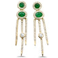 <span style="color:purple">SPECIAL!</span> .91ct G SI 14k Yellow Gold Unique Diamond & Emerald Gemstone Drop Earrings