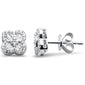 <span style="color:purple">SPECIAL!</span>.33ct G SI 14K White Gold Diamond Round & Baguette Clover Earrings
