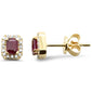 .49ct G SI 14K Yellow Gold Diamond & Ruby Gemstone Stud Earrings