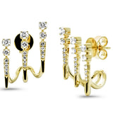 .49ct G SI 14K Yellow Gold Diamond 3 Layers Earrings
